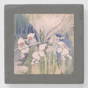 Snow Faeries Making Snow Stone Coaster