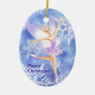 Snow Fairy Ballet Oval Ornament (customisable)