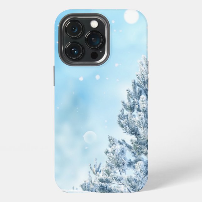 Snow falling Christmas Winter Background iPhone Case (Back)