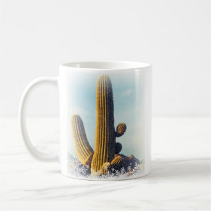 Snow Falling on Saguaro Coffee Mug