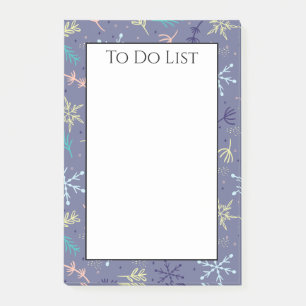 Snow Falling Snowflakes Pine Boughs To Do List Post-it Notes