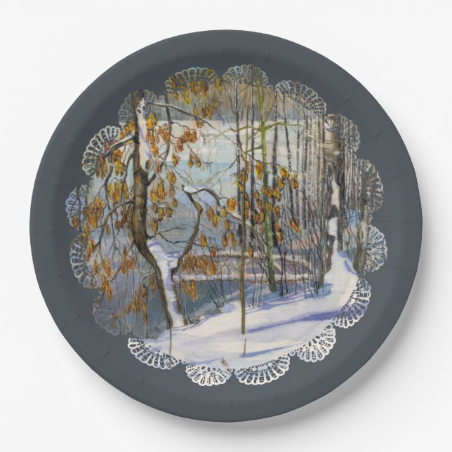 Snow fell paper plate (Front)