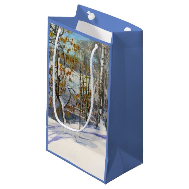 Snow fell small gift bag (Front Angled)
