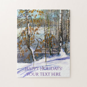 Snow fell Watercolor Jigsaw Puzzle