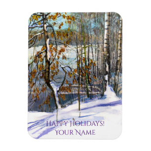 Snow fell Watercolor Magnet