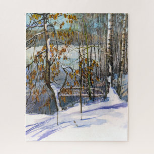 Snow fell Watercolor painting Jigsaw Puzzle