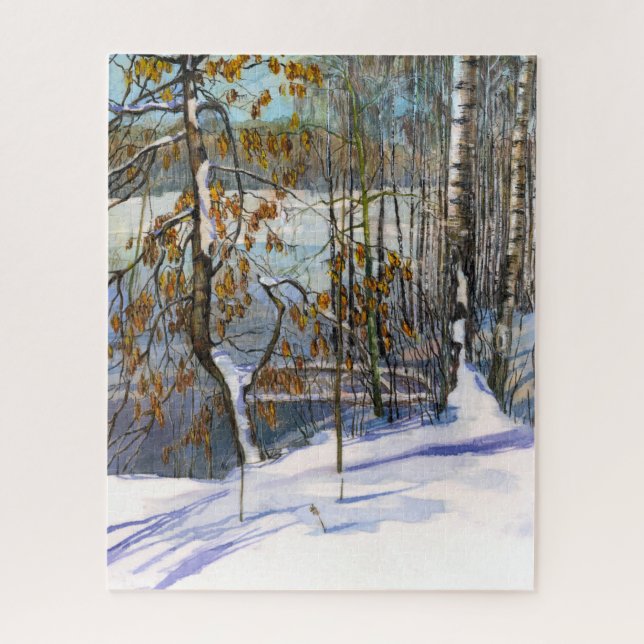 Snow fell Watercolor painting Jigsaw Puzzle (Vertical)