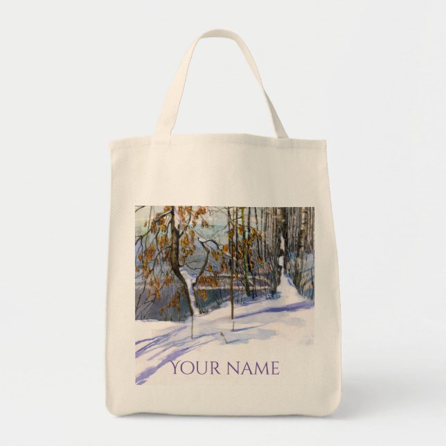 Snow fell Watercolor painting Tote Bag (Front)