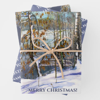 Snow fell Watercolor  Wrapping Paper Sheet
