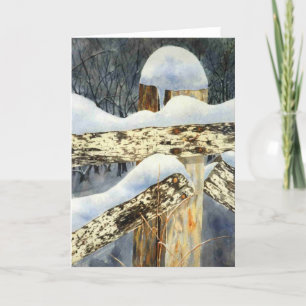 "Snow Fence" Country Road Greeting Card