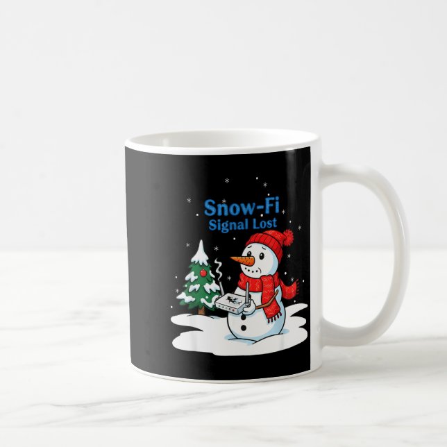 Snow-fi Signal Lost Funny Christmas Snowman Wifi  Coffee Mug (Right)
