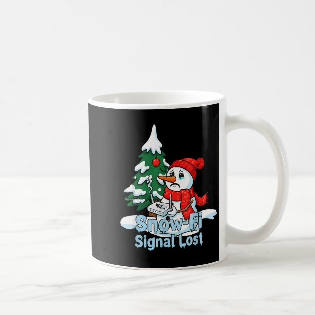 Snow-fi Signal Lost Funny Snowman Christmas Art  Coffee Mug (Right)