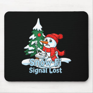 Snow-fi Signal Lost Funny Snowman Christmas Art Mouse Pad