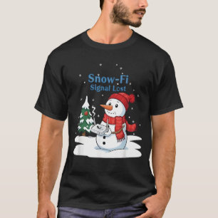 Snow-Fi Signal Lost Funny Snowman Christmas Art T-Shirt