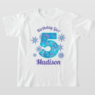 Snow Fifth Birthday frozen Shirt