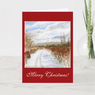 Snow Filled Field winter landscape Merry Christmas Holiday Card