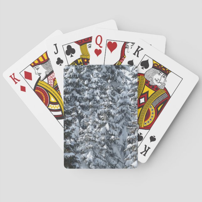 Snow Fir Tree Texture Playing Cards (Back)