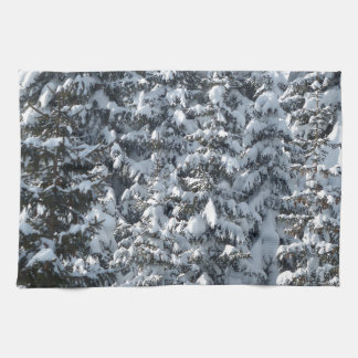 Snow Fir Tree Texture Tea Towel