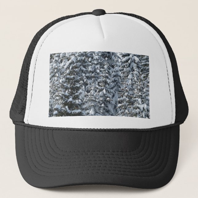 Snow Fir Tree Texture Trucker Hat (Front)