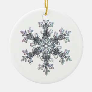 Snow flake ceramic ornament