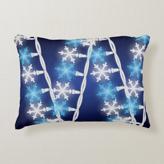 Snow Flake Lights Decorative Cushion (Front)