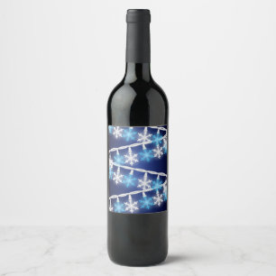 Snow Flake Lights Wine Label