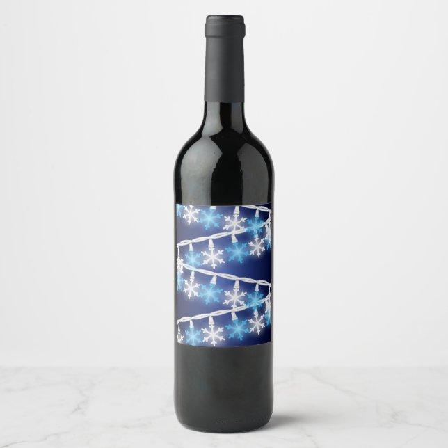 Snow Flake Lights Wine Label (Front)