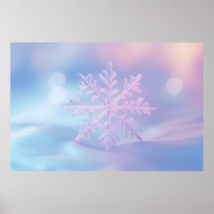 Snow Flake Nature Serene Tranquil Peace Poster