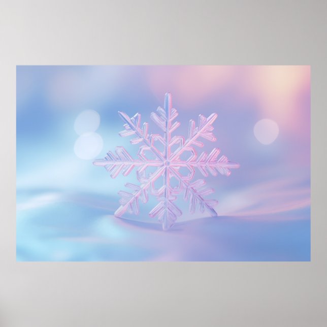 Snow Flake Nature Serene Tranquil Peace Poster (Front)
