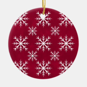 snow flake pattern- North Pole design Ceramic Ornament