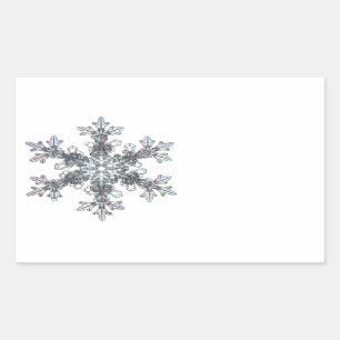 Snow flake rectangular sticker