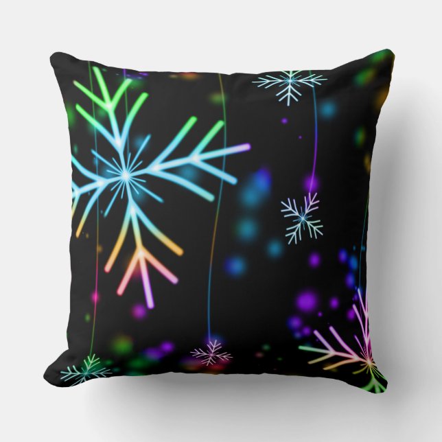 Snow Flake Throw Pillow (Front)