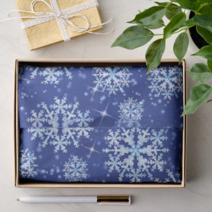 Snow Flakes Blue Tissue Paper