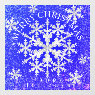 Snow Flakes Blue White 