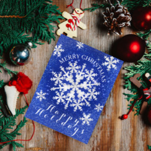 Snow Flakes Blue White Postcard