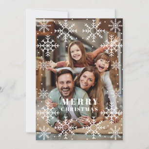 Snow Flakes Frame Christmas Photo card