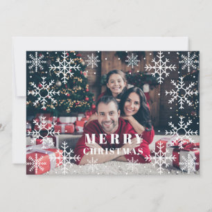 Snow Flakes Frame Christmas Photo card