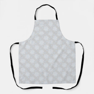 Snow Flakes Grey White Apron