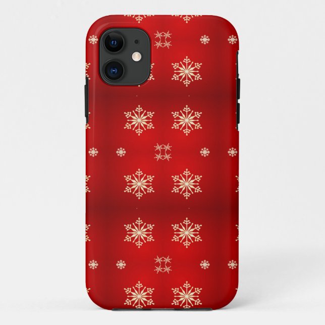 Snow flakes on red Case-Mate iPhone case (Back)