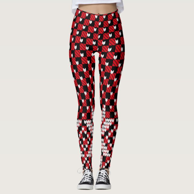 Snow Flakes Pattern Leggings (Front)