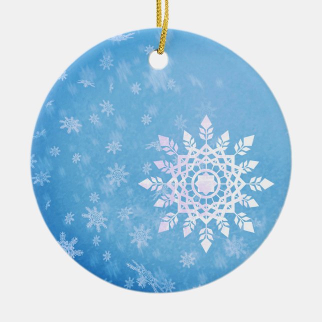 Snow Flakes Personalized  Ornament (Front)