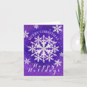 Snow Flakes Purple White Card