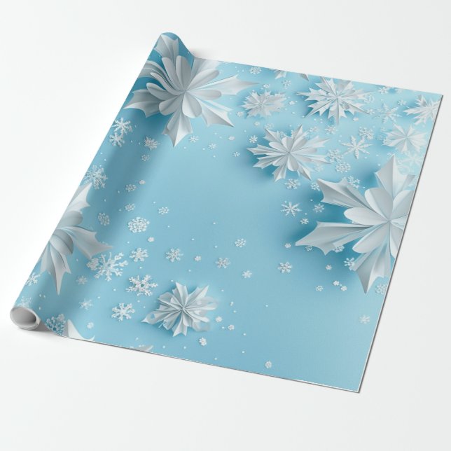 Snow Flakes Wrapping Paper (Unrolled)