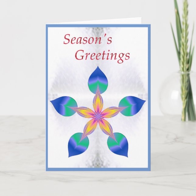 Snow Flower Seasons Greetings Card (Front)