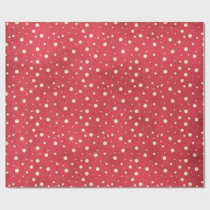 Snow Flurries on Red Wrapping Paper