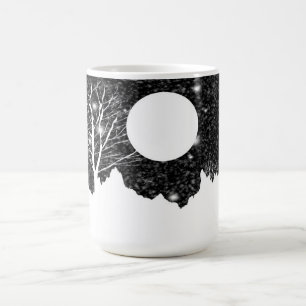 Snow flurry on a moonlit night Mugs