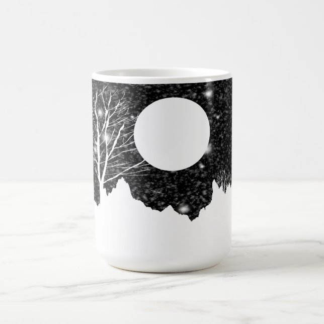 Snow flurry on a moonlit night Mugs (Center)