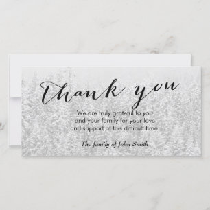 Snow Forest After Funeral Memorial Thank You Card