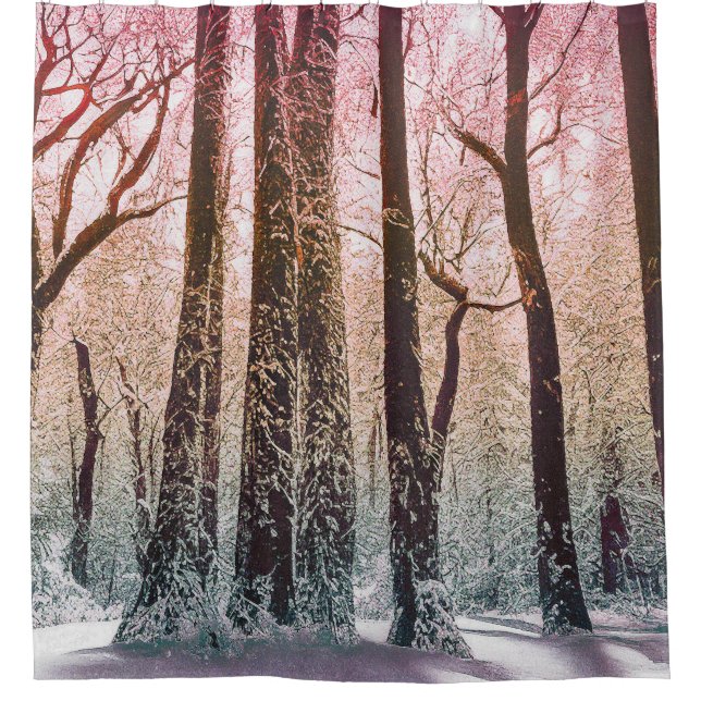  SNOW FOREST NATURE SHOWER CURTAIN (Front)