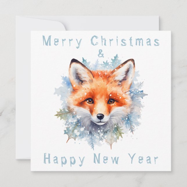 Snow fox and Christmas Invitation (Front)